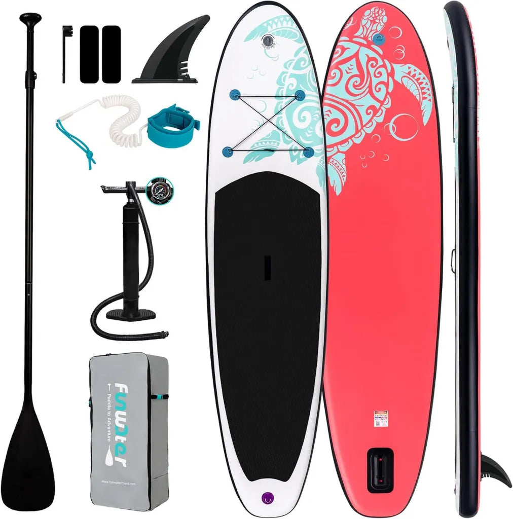 Tavola SUP Gonfiabile FunWater per Adulti con Accessori, Bianco e Rosa