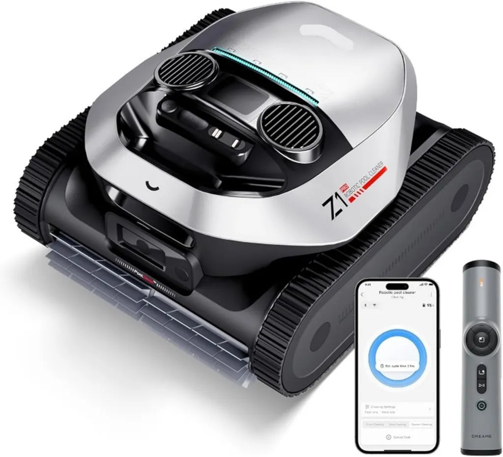 Robot da Piscina Senza Fili Z1 PRO con Telecomando LiFi, Aspirazione Potente 8000 GPH, Pulizia Completa della Superficie