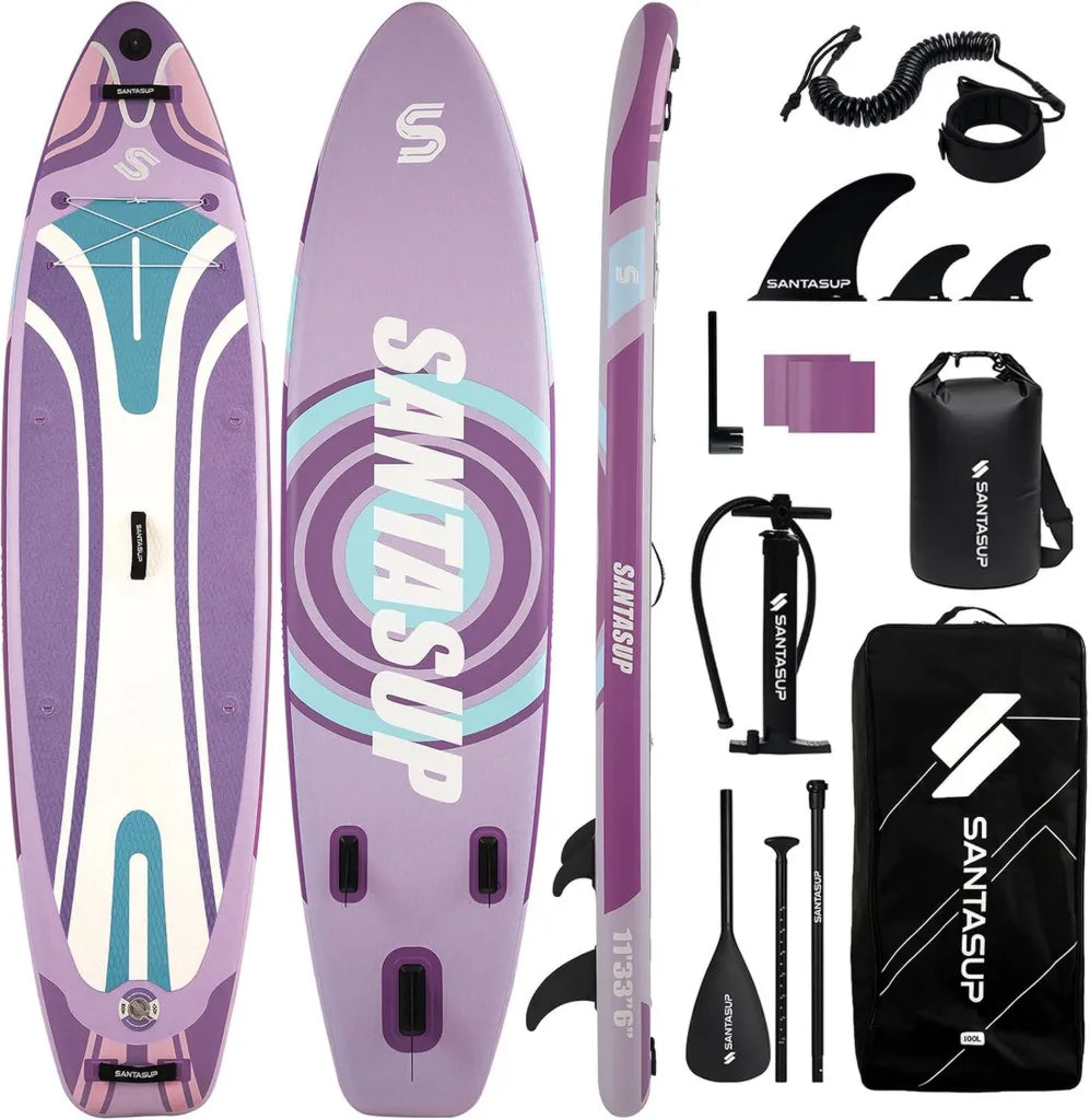 Tavola SUP gonfiabile blu con accessori, ideale per adulti e ragazzi, antiscivolo e versatile