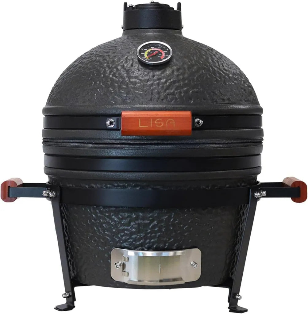 Barbecue Kamado Lisa in Ceramica di Mullite, Nero, Ø40,5 cm