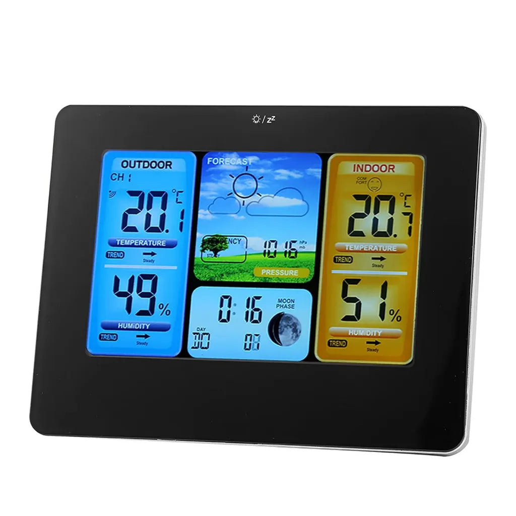 Stazione Meteo Wireless SIXRUN con Termometro Interno/Esterno e Display a Colori