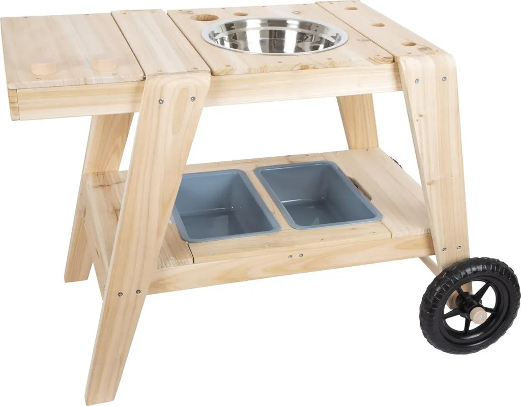 small foot Cucina da Giardino in Legno con Ruote, per Bambini dai 3 Anni