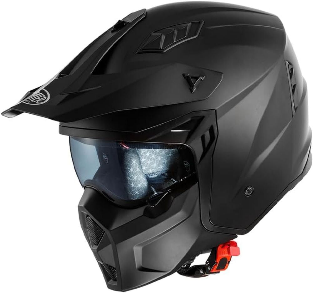 Casco Moto Jet Premier Subverter Nero Opaco con Mentoniera Rimovibile e Visiera