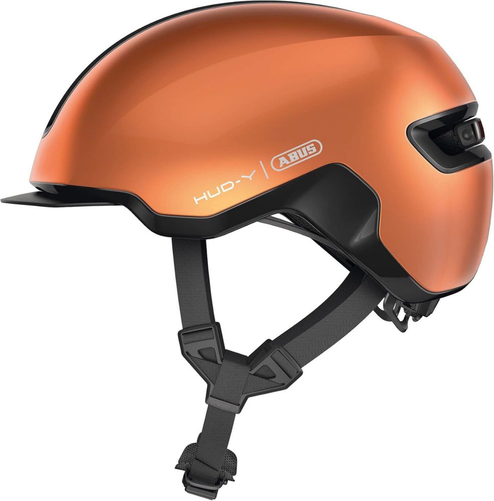 Casco da Bicicletta ABUS HUD-Y con Luce LED Ricaricabile e Chiusura Magnetica