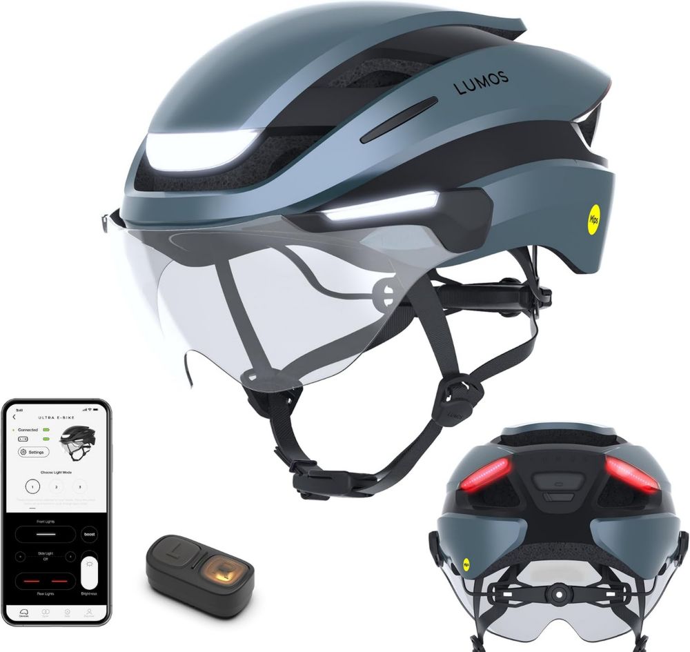 Casco Smart E-Bike Lumos Ultra con Luci LED e Visiera Retrattile