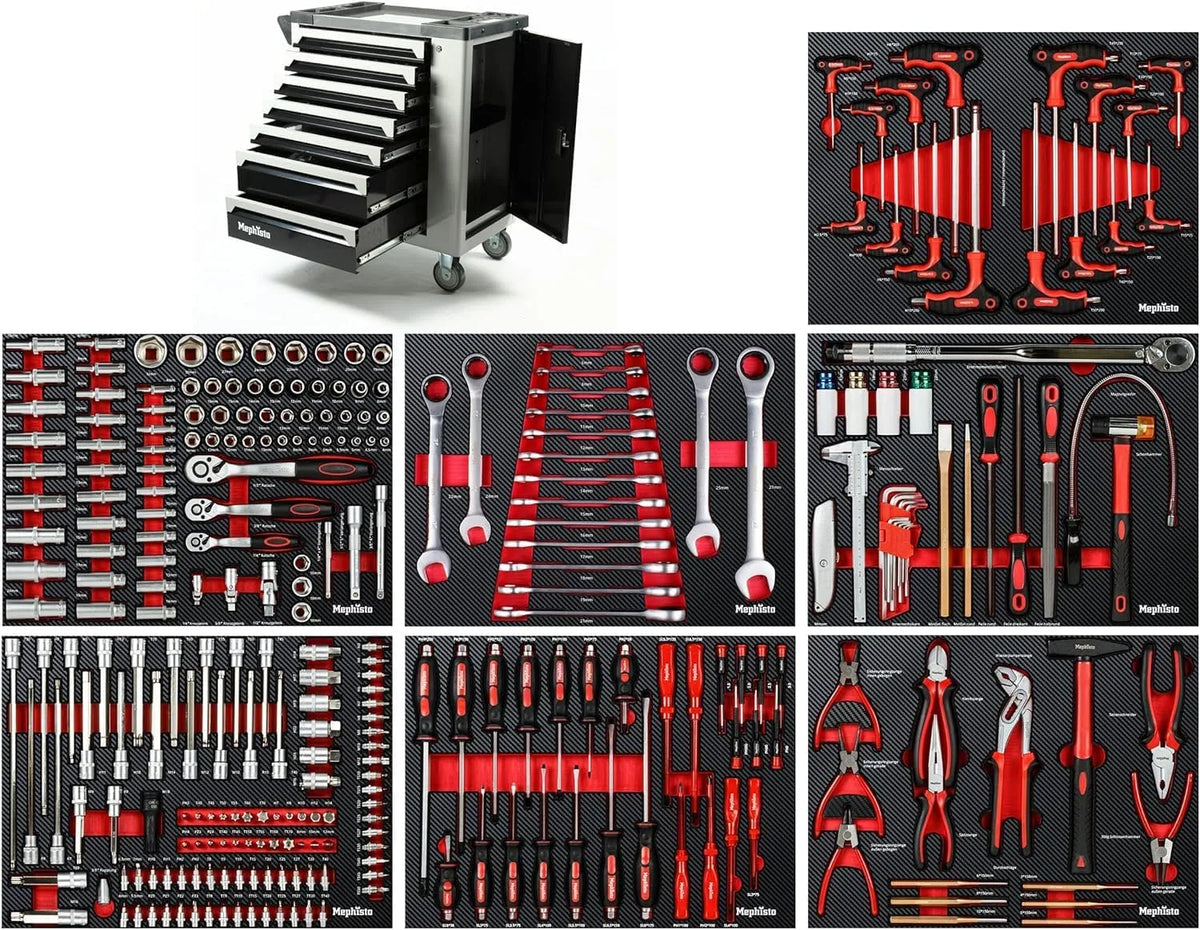 Carrello portautensili e carrello da officina: con cassetti, 7 cassetti