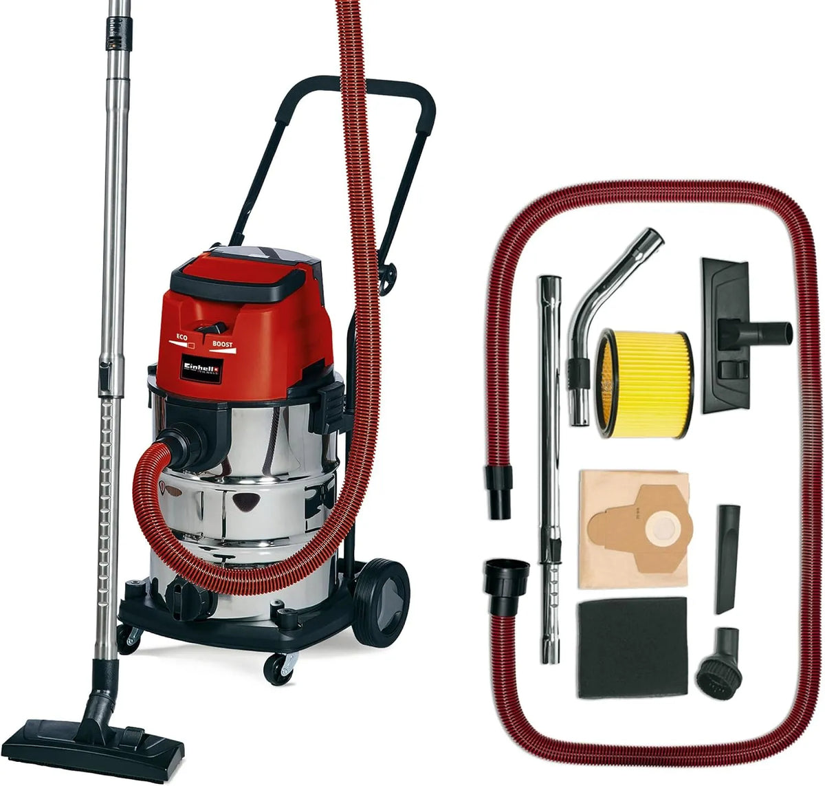 Einhell TE-VC VC 36 TE-VC 36/30 Li S-Solo Bidone aspira solidi e liquidi a, a batteria, 250 cm, 36V