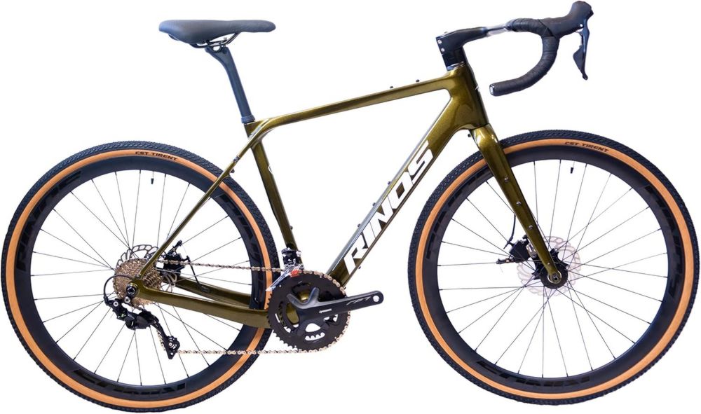 Bicicletta Gravel in Carbonio Rinos Sandman 3 | Cambio 22V | Telaio T800 | 9,8 kg | Freni a Disco | Gomme CST 700x40C | Design Blu e Oro