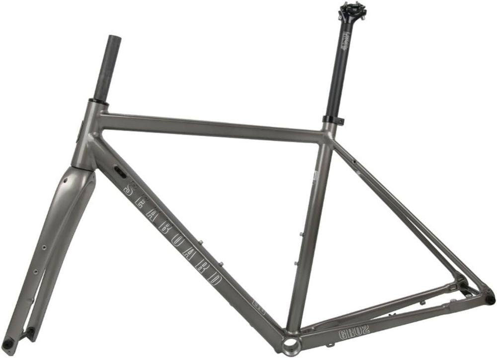 Telaio in Alluminio per Bici Gravel con Forcella in Carbonio, 700C, Freno a Disco, Argento, 50cm