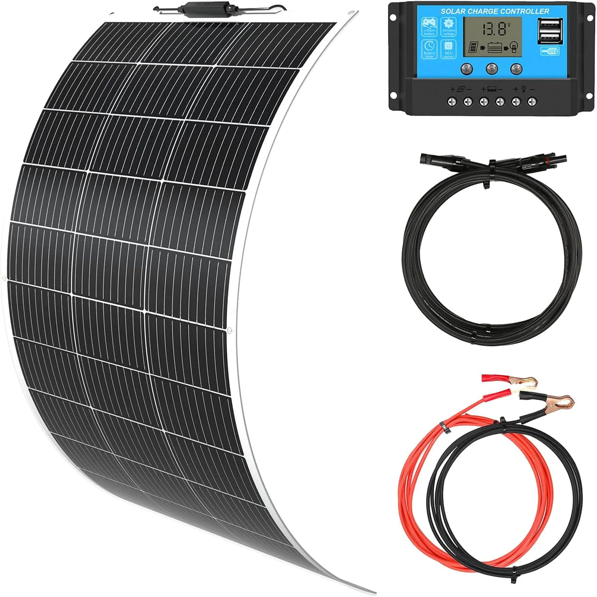 Pannello solare e modulo fotovoltaico, 100w, monocristallino, 12v, per campeggio e camper