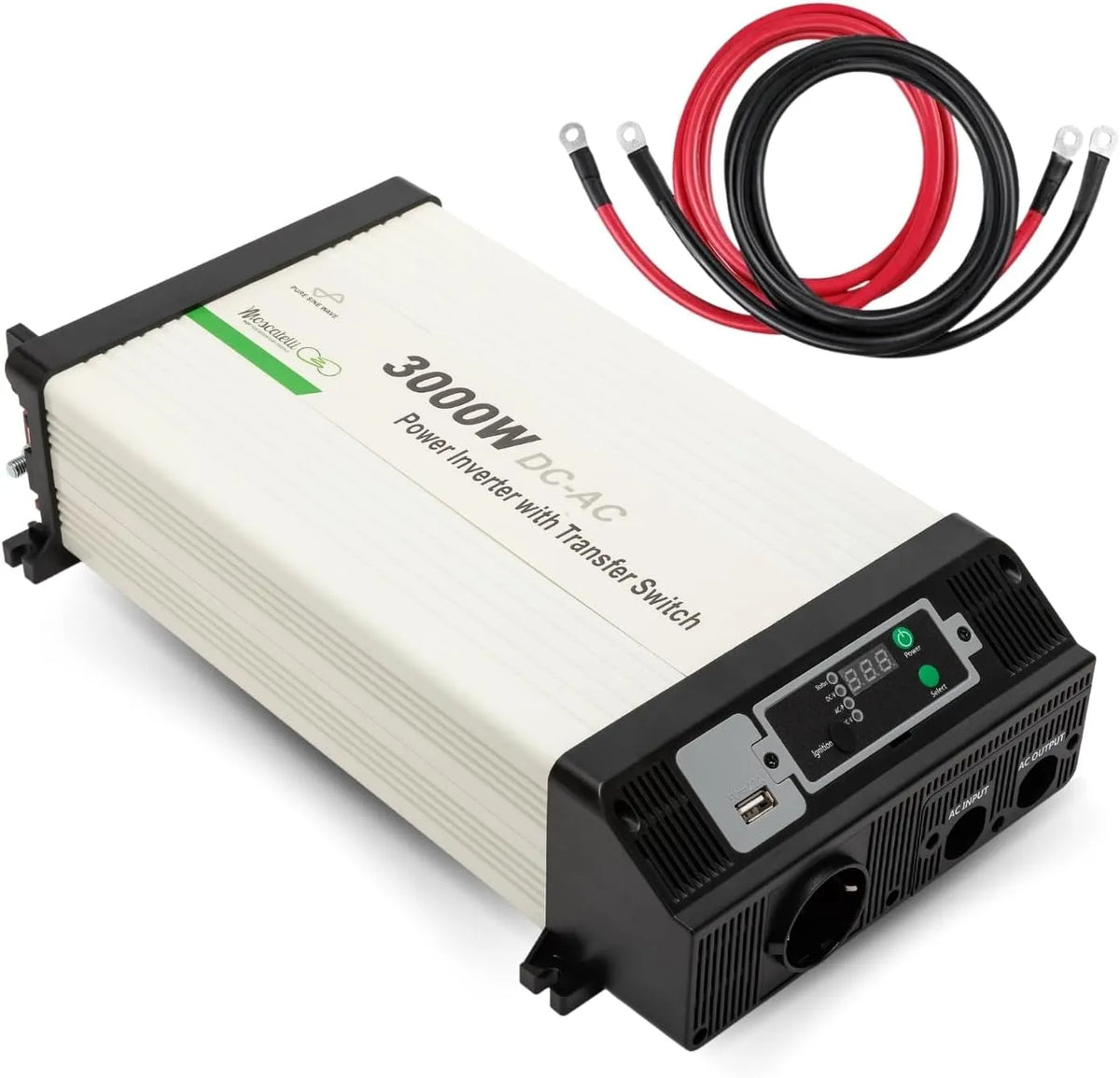 Inverter CC-CA e convertitore di tensione, presa Schuko, 3000W, 12V, 220V, per campeggio e camper