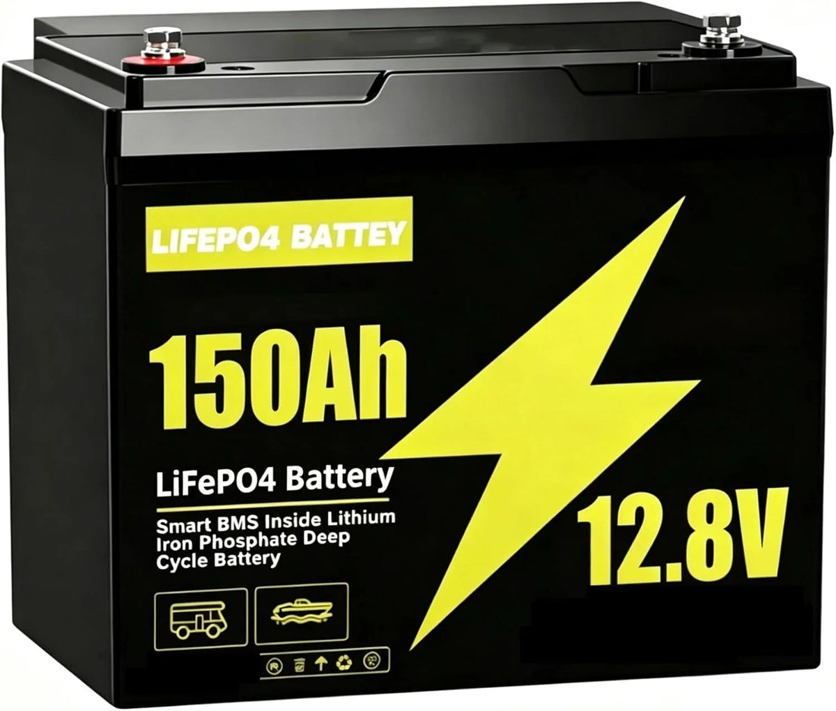 Batteria al litio LiFePO4 e batteria solare a ciclo profondo, 200Ah, 12V
