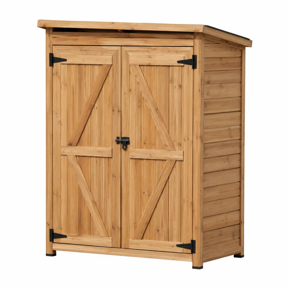 Capanno da Giardino in Legno di Abete con Doppi Portelli 75x45x160 cm