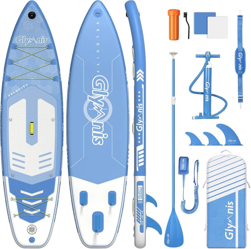 Glymnis Tavola SUP Gonfiabile 320x81x15cm, Portata 140 Kg, Kit Completo