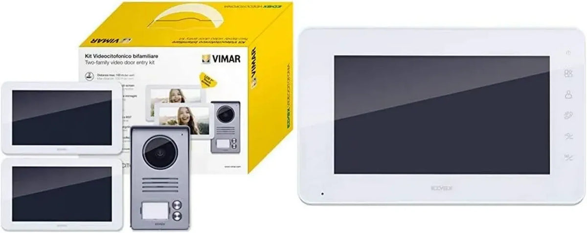 Kit Videocitofono Bifamiliare Vimar 7'' con Monitor Aggiuntivo