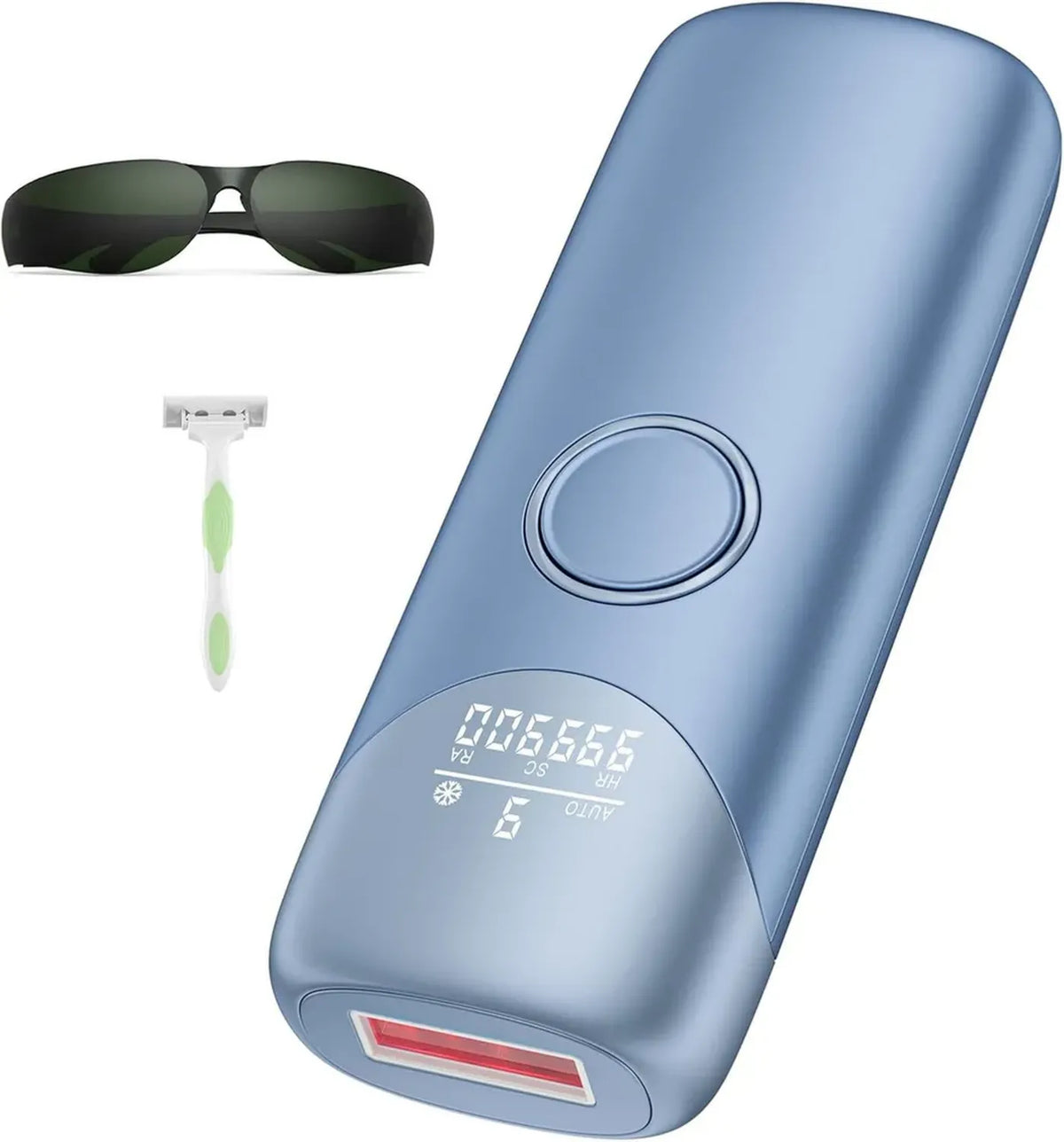 Depilatore IPL con Raffreddamento e 9 Livelli di Potenza, 999.900 Flash, Ideale per Donne, Blu