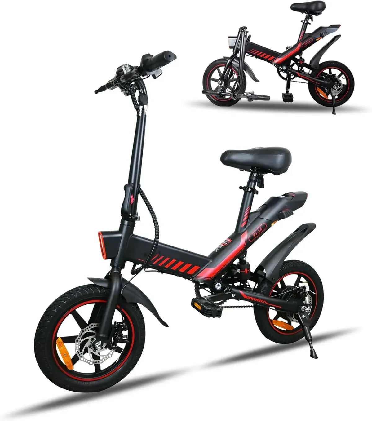 Bicicletta Elettrica Pieghevole 250W, 14'' con Batteria 36V 10.4AH e Autonomia 45 km, E-Bike per Città Adatta ad Adulti e Giovani