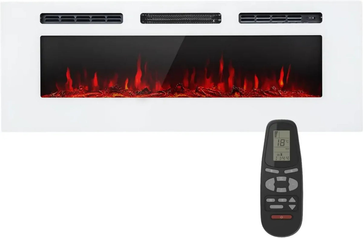 Caminetto Elettrico Klarstein 1800W, Riscaldamento a LED Basso Consumo con Telecomando e Timer