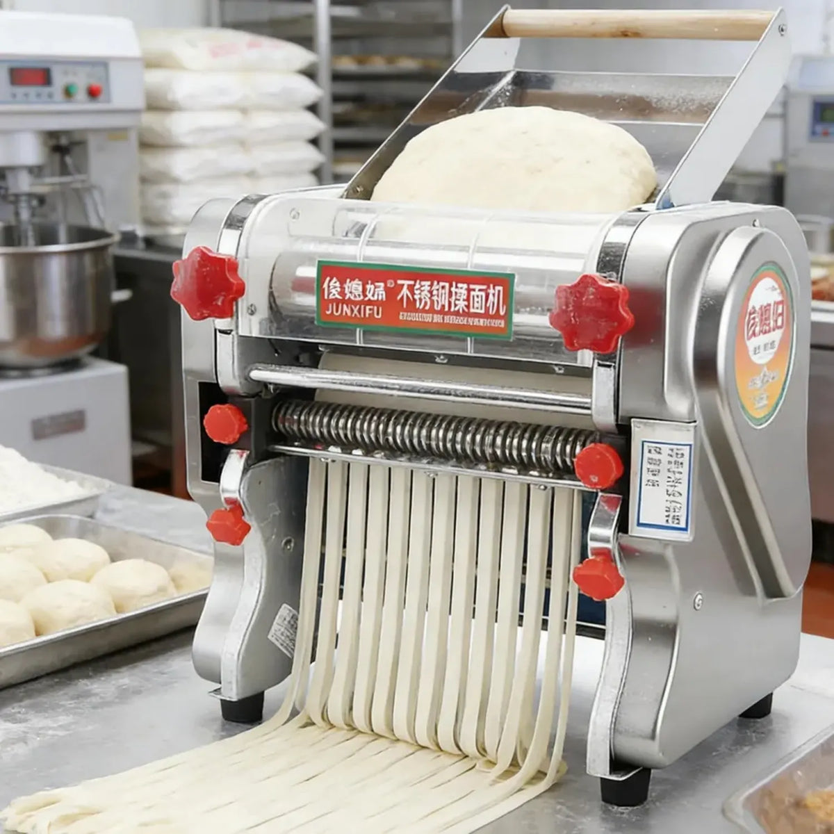 Sfogliatrice Elettrica Professionale in Acciaio Inox per Pasta Fresca con Spessore Regolabile