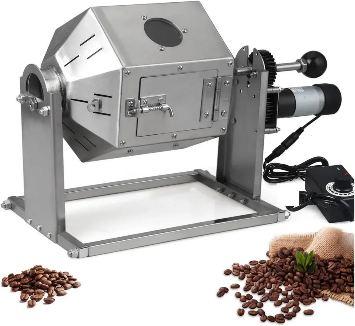 Macchina Tostatrice per Caffè 3.8L, Compatta, Forno in Ceramica a Gas ed Elettrico