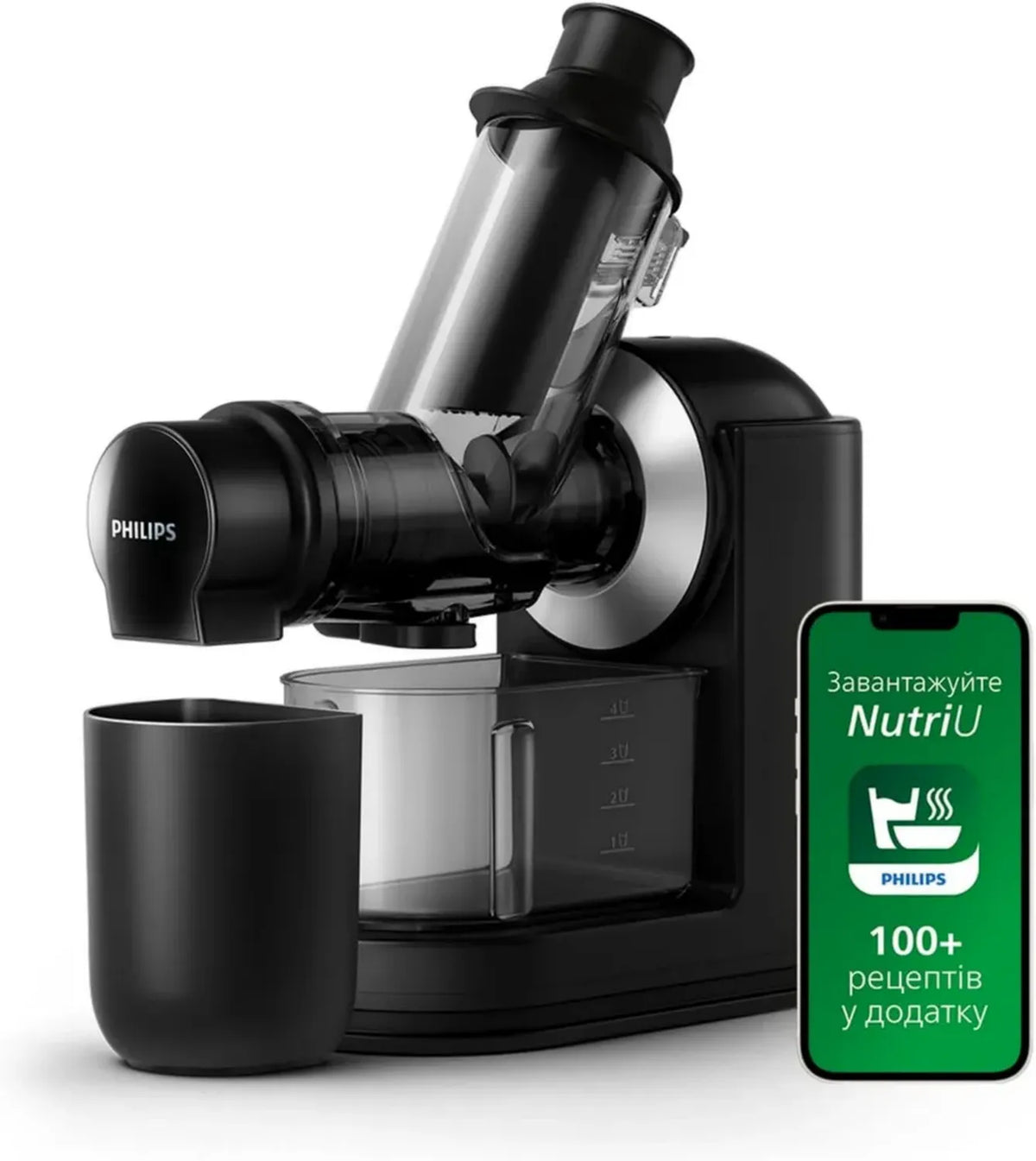 Estrattore di Succo Philips Viva Collection Nero con Apertura XL da 70mm