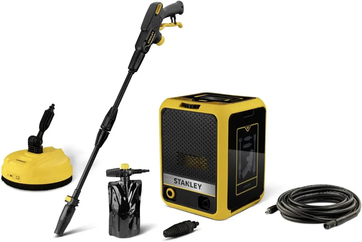 Idropulitrice Stanley Compatta 1900W, 150 Bar, per Auto e Aree Esterne