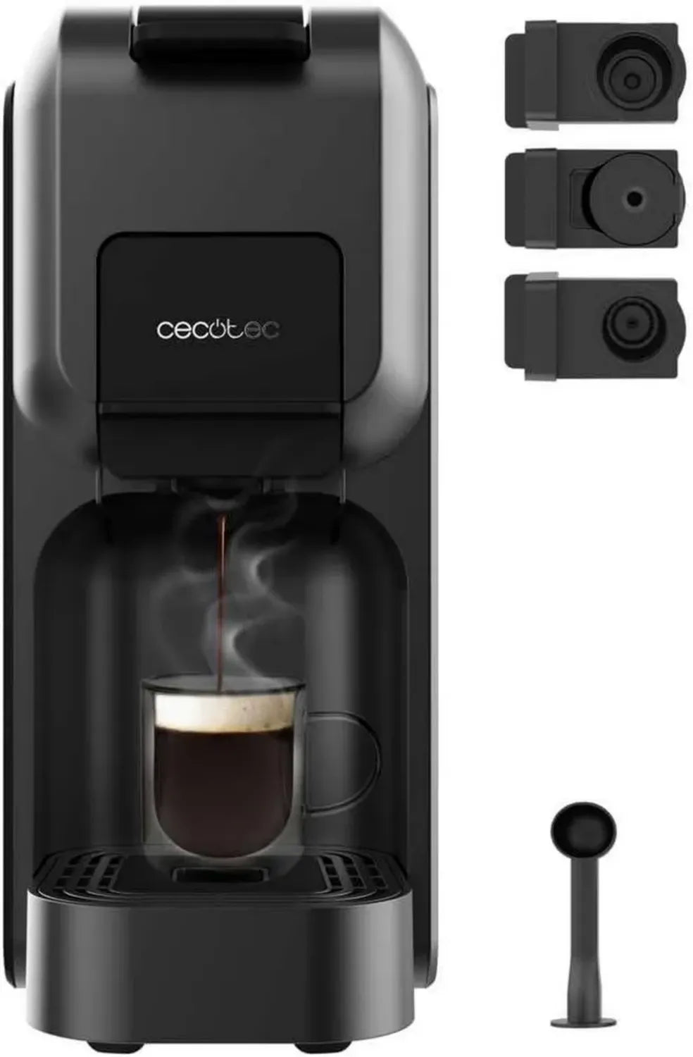 Cecotec Macchina Espresso Freestyle Compact 1350W, Thermoblock, 20 Bar, Compatibile 4in1