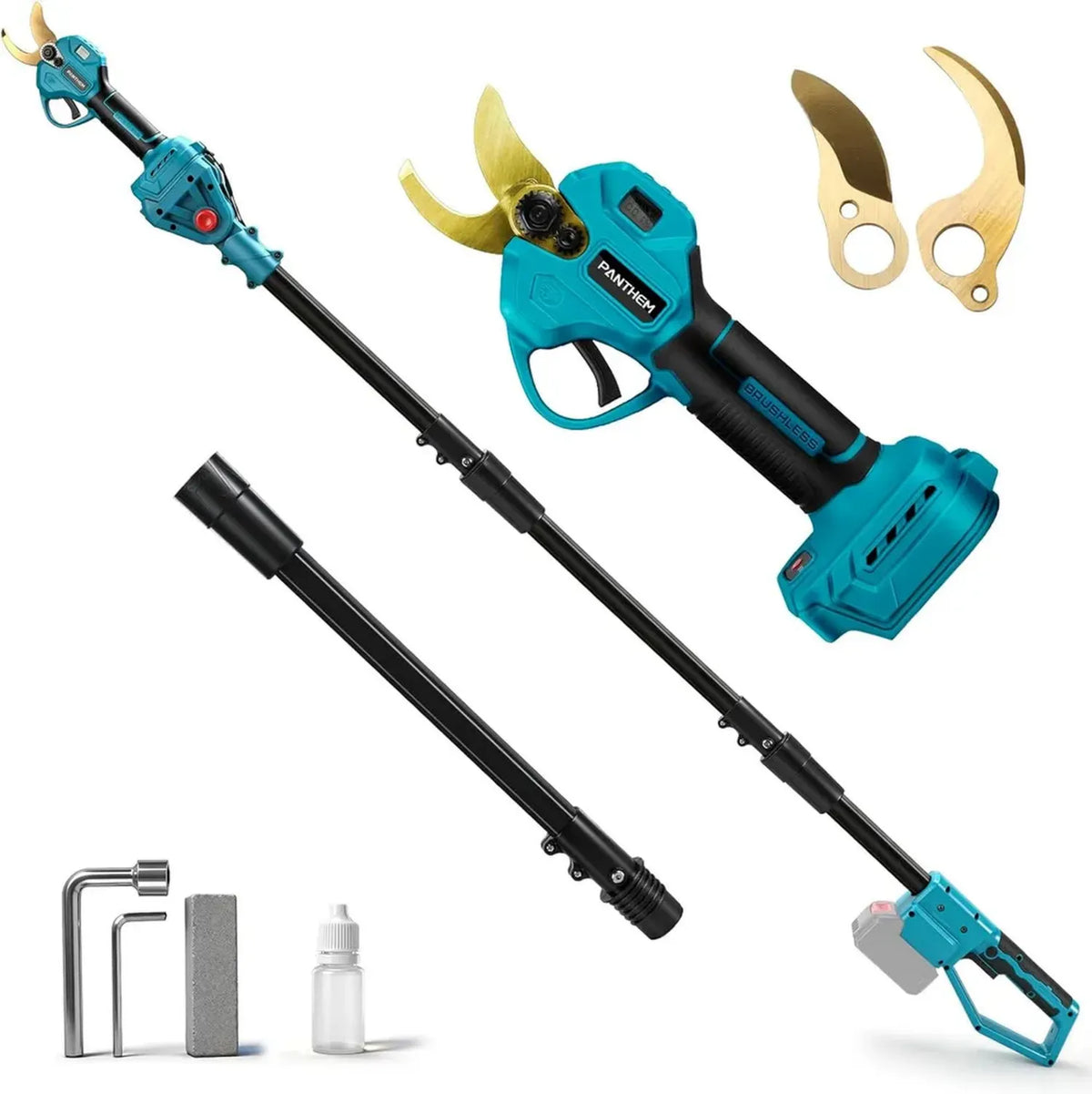 Forbici Elettriche per Potatura con Asta Telescopica, Compatibili con Makita 18V, Lama SK5, 2 Modalità, Senza Batteria