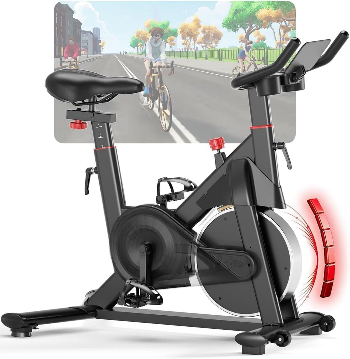 Cyclette - controllo tramite app, funzionamento silenzioso, uso domestico, 136KG, 32 Livelli