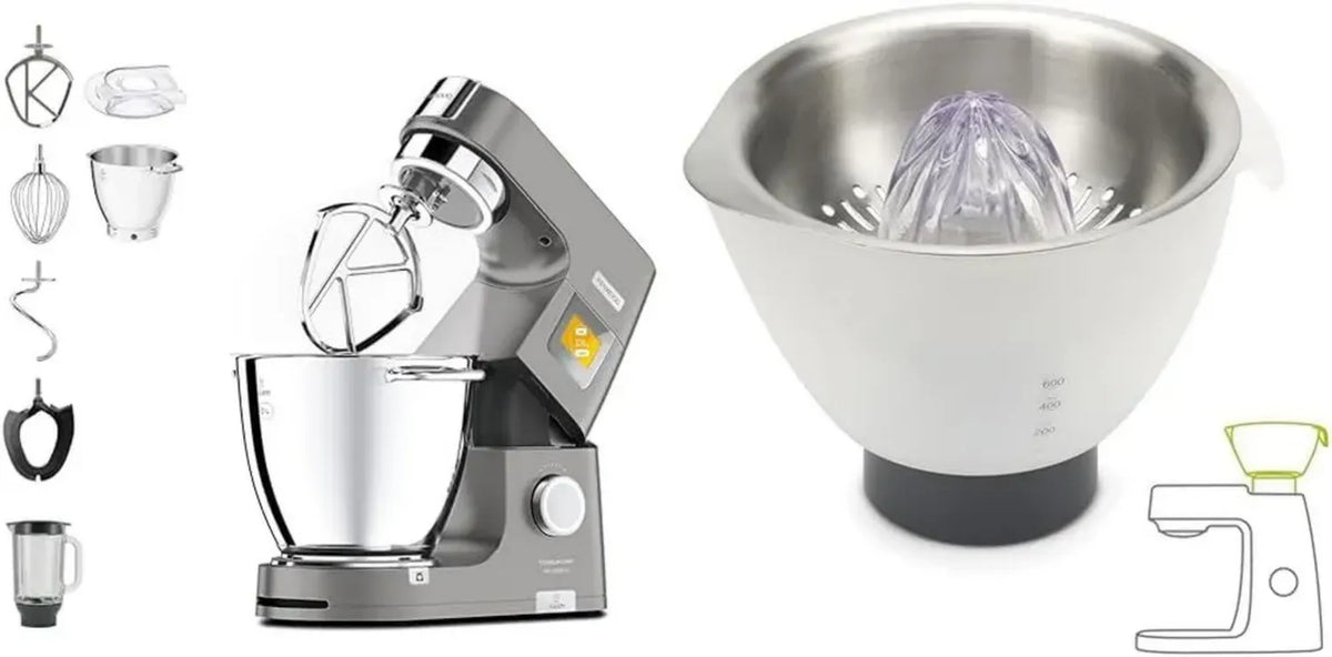 Kenwood Titanium Chef XL Impastatrice con Ciotola Riscaldante da 7L e Spremiagrumi