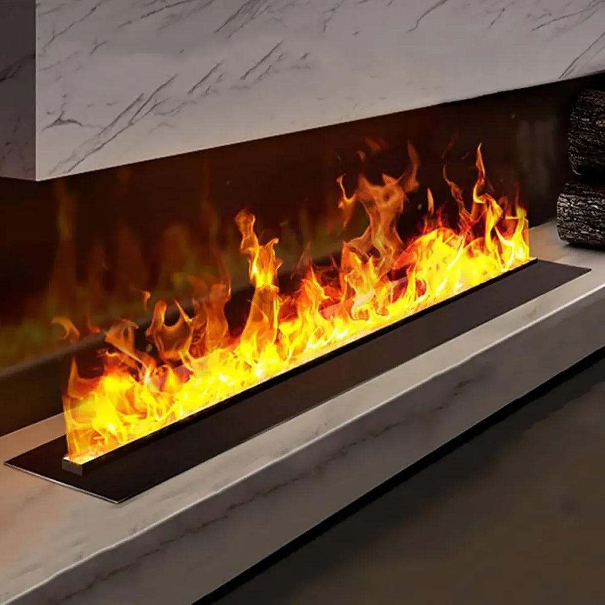 Caminetto 3D a Vapore con Fiamme Multicolori e Controllo Remoto