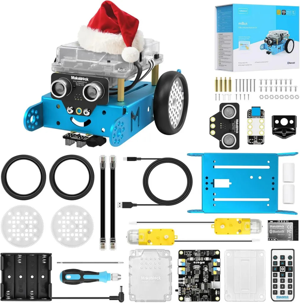Robot Programmabile mBot di Makeblock - Kit Robotico STEM per Bambini, Compatibile con Scratch e Arduino, Funzioni: Rilevamento Ostacoli e Segui Linea - Blu