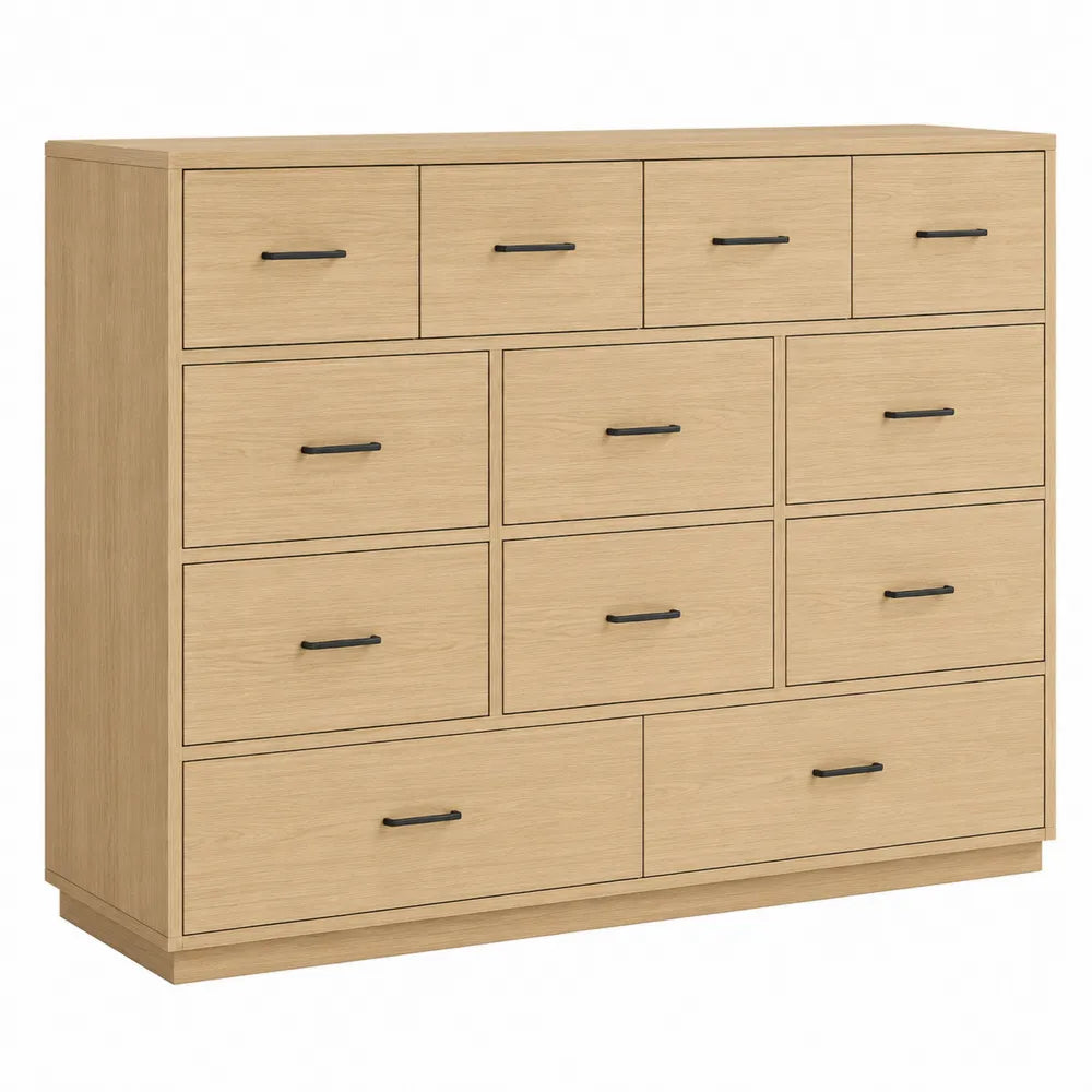 Cassettiera in legno con 12 cassetti rovere