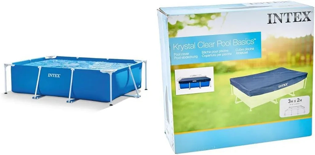Piscina Intex Rettangolare 220x150x60 cm con Copertura 300x200 cm