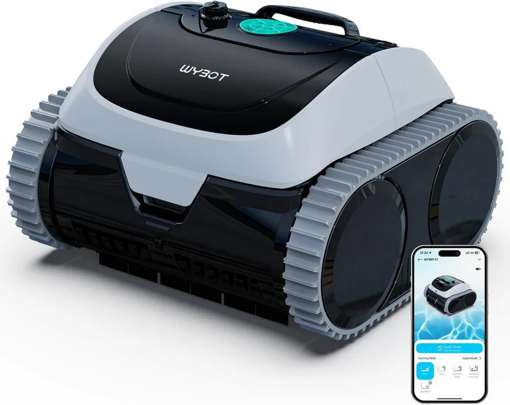 Robot da Piscina Senza Fili WYBOT C1-P, 4-in-1, con App e Navigazione, Verde Notte, per Superfici fino a 155m²