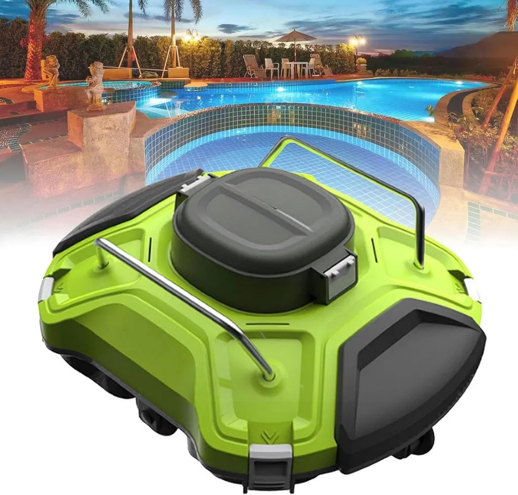 Robot pulitore per piscina senza fili con montaggio a parete e filtro superiore