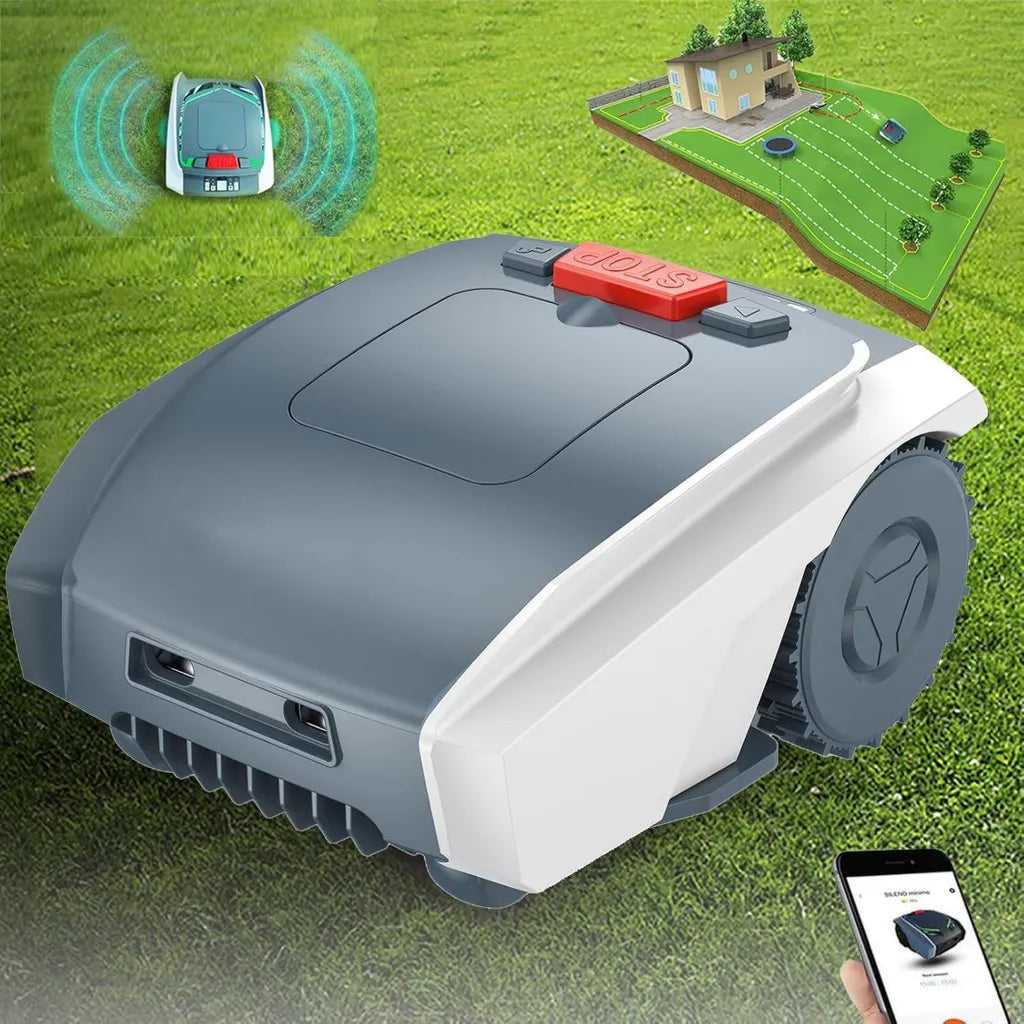 Rasaerba Robotizzato GPS per Giardini Fino a 1500 m², Altezza Taglio 2-5 cm, Controllo App e Ricarica Automatica
