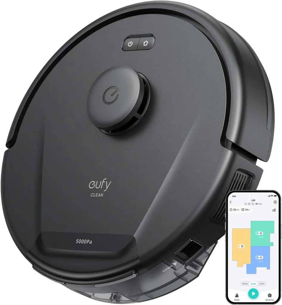 eufy Clean L60 Robot, aspirazione 5000 Pa, navigazione laser iPath, perfetto per pavimenti duri e peli