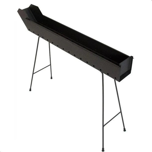 Griglia Barbecue per Arrosticini in Acciaio Nero, 100x14x75 cm, Gambe Pieghevoli, Ventilazione Ottimale, Prodotto in Italia