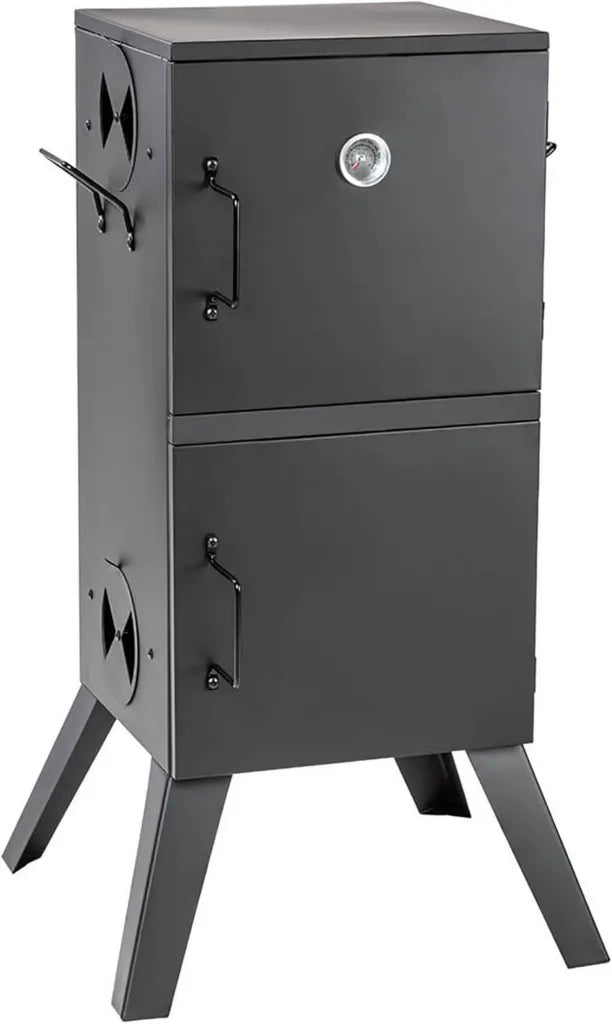 Affumicatore a Carbone BBQ con Termometro e Griglie Cromate