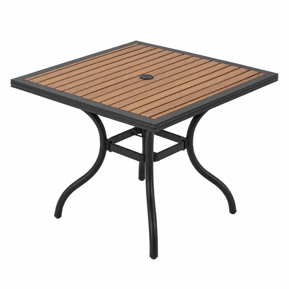 Tavolo da pranzo quadrato per esterno in legno composito e acciaio 90x90 cm