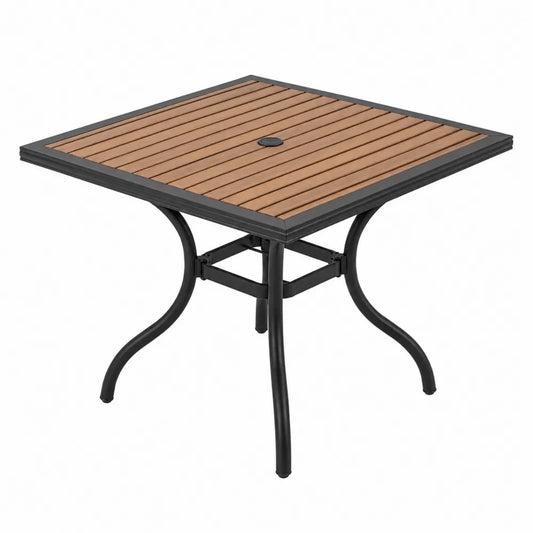 Tavolo da pranzo quadrato per esterno in legno composito e acciaio 90x90 cm