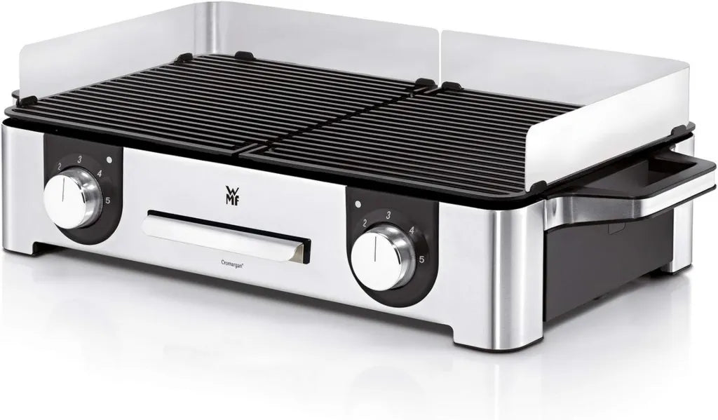 WMF Lono Griglia Master, Griglia Elettrica con Doppi Piastre Antiaderenti in Alluminio, Base in Acciaio Inox, Regolazione della Temperatura, Lavabile, 2400 Watt