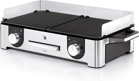 WMF Lono Griglia Master, Griglia Elettrica con Doppi Piastre Antiaderenti in Alluminio, Base in Acciaio Inox, Regolazione della Temperatura, Lavabile, 2400 Watt