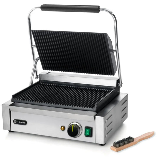 Griglia Panini Professionale HENDI in Ghisa, 2200W, Acciaio Inox