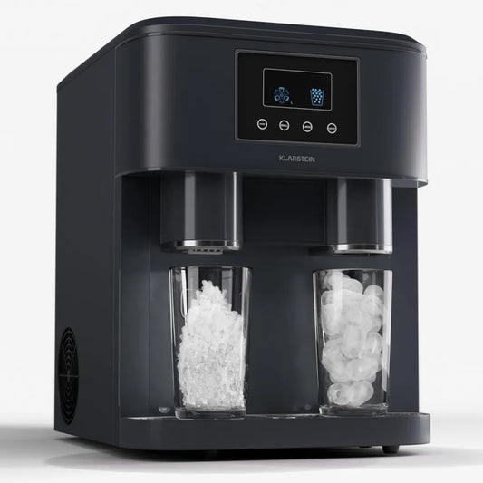 Macchina del Ghiaccio Nera Klarstein Eiszeit Crush - Potente e Veloce, 1,8 L, 15 kg/24 h