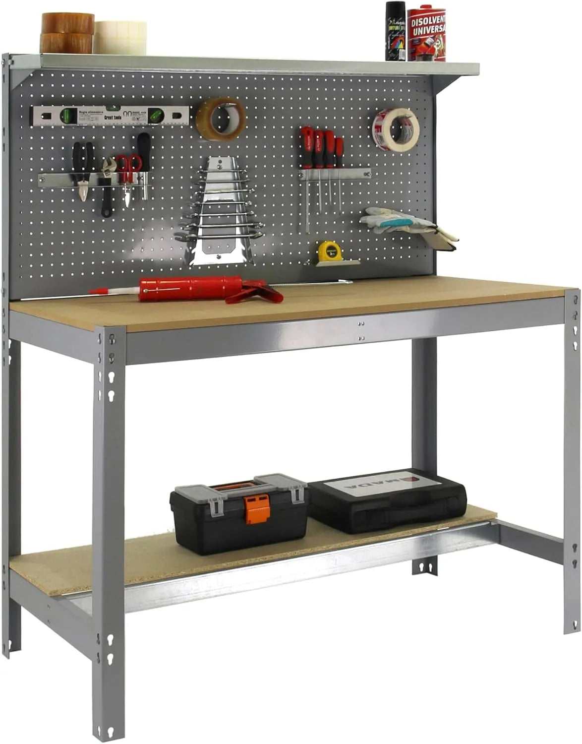 Simon Rack BT3 Banco da lavoro e tavolo da lavoro – con pannello forato, 910 × 610 mm, per officina e fai da te
