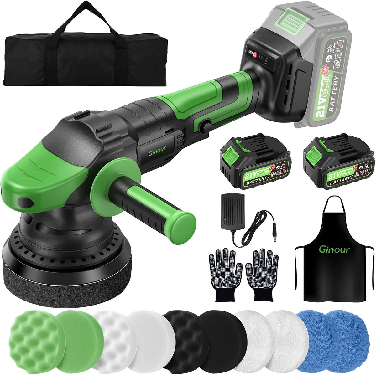 Lucidatrice elettrica e macchina lucidatrice – a batteria, motore brushless, 15mm, 21V, 3Ah, 900W, per la manutenzione dell'auto