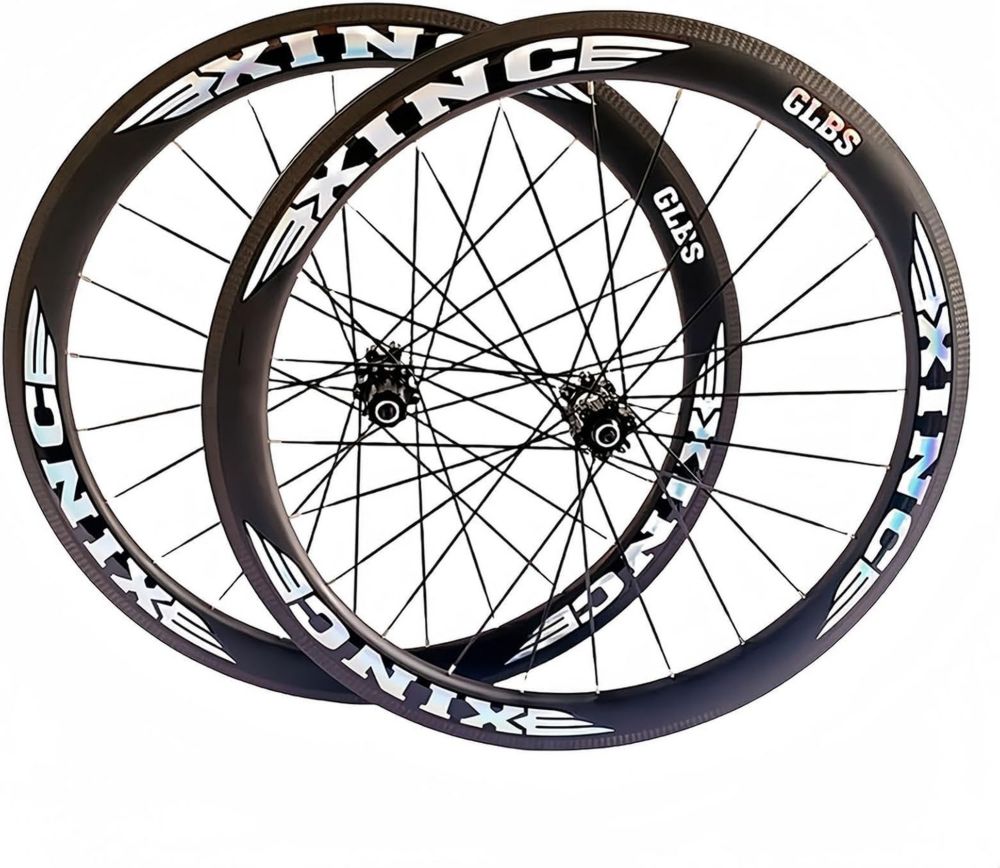 Ruote in Carbonio 700C per Bici Corsa con Freno a Disco, Compatibili 8-12 Velocità, Mozzo con Cuscinetti, Raggi Aerodinamici