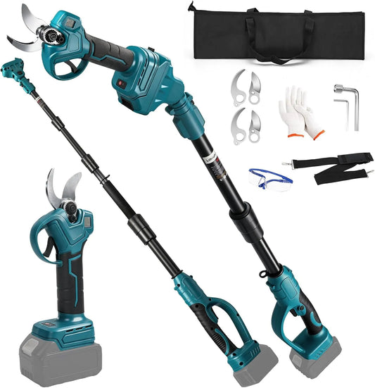 Makita 18 Cesoie da potatura a batteria con telescopio da 2 – LCD, motore brushless, 30 mm, 2,0 m, 18 V